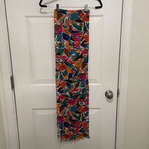 Silk Scarf Compagnie Internationale Express Multicolor Abstract Print